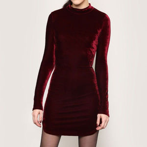 Velvet Burgundy Mini Dress